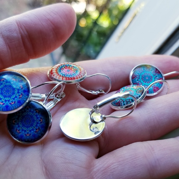 Vibrant Bohemian Gypsy Round Earrings - Picture 6 of 6